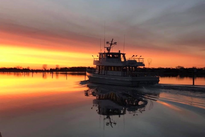 a sunset over a body of water